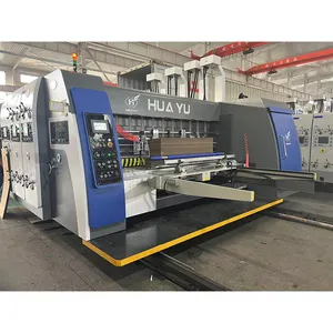 HUAYU Series 3 Colors Full Automatic High Speed Multi Color Printing Slotting Die Cutting Machine Flexo Printing Machinery