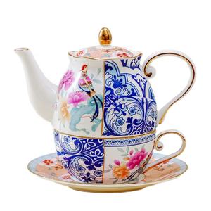 Zarif Lüks İngiliz Öğleden Sonra Çayı Servis Seti Vintage Ev Tipi Çevre Dostu Kemik Çini Kahve Fincanı Tabağı Çaydanlık Hausweet TP-0021 - Product Image 1