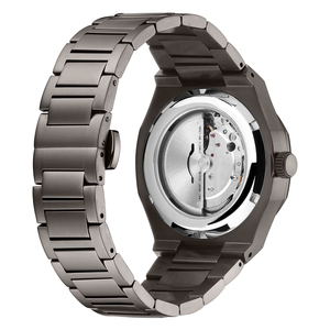Montre automatique squelette pour hommes à la mode luxe en acier inoxydable mécanique météorite pierre cadran espace placage résistant à l'eau - Product Image 5