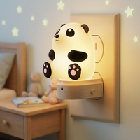 Veilleuse LED RGB LOHAS, design panda, 10 couleurs changeantes, 2 niveaux de gradation, capteur crépusculaire, à brancher pour chambre à coucher