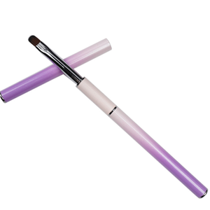 Kit de pinceaux à ongles personnalisés avec manche métallique violet, double face, double embout, stylo à points, poils en nylon, pinceau pour nail art de salon - Product Image 5