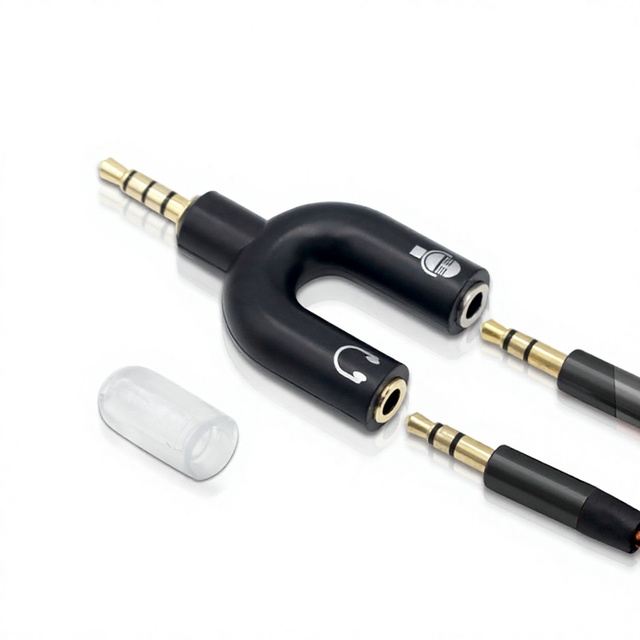 3.5mm Audio Adapter 3.5mm One-to-Two Audio Splitter U-Shaped Mobile Phone Headset Jack Splitter Y-1216