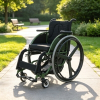 Fauteuil roulant manuel léger pour adultes handicapés, avec absorption des chocs, cadre rigide, pour loisirs et sports actifs, certifié CE ISO.