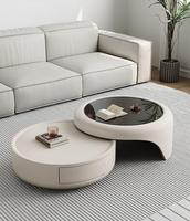 Table basse à café et à thé moderne en marbre crème et bois, élégante, simple, luxueuse, mobile, meubles de maison pour salon, salle à manger, durable