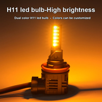 Nouvelle ampoule LED H11-Y03 36W haute luminosité WTTG, indicateur H11, DC12V-24V, double couleur, remplacement de feux de position latéraux pour voiture et camion, garantie 1 an