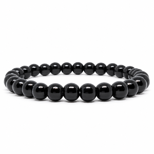 สร้อยข้อมือลูกปัดออนิกซ์สีดำขนาด 8 มม. ลูกบอลคริสตัลอาเกตธรรมชาติ พลังหินบำบัดจักระ สไตล์โบฮีเมียน สำหรับผู้ชายและผู้หญิง ของขวัญเพื่อการบำบัด - Product Image 4