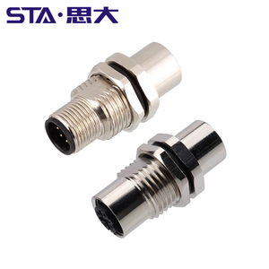 Panel Mount M12 5 Pin Male to Female A B D Code Waterproof IP67 Connectors CAZN M12 4 Pole Distributor