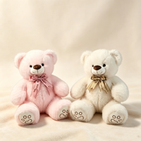 En gros, Housse de peluche vide pour ours en peluche de 45 cm, sans rembourrage, rose beige, avec nœud papillon