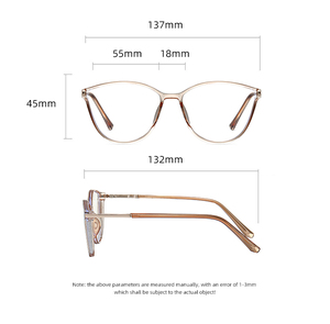 กรอบแว่นตาโลหะรูปผีเสื้อสำหรับผู้หญิงกรอบแว่นตาสีสันสดใสสไตล์ทันสมัย - Product Image 4