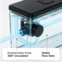 Petit aquarium en verre pour bureau, aquarium écologique pour la maison avec filtre, pompe à oxygène, système d'éclairage LED