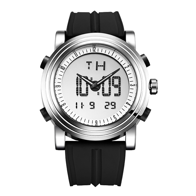 Sinobi Men's Digital Watch with Chronograph Silicone Band Pointer Dial-Waterproof Sporty Custom Logo Watch