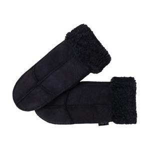 <span class=keywords><strong>Gants</strong></span> d'hiver chauds et coupe-vent pour <span class=keywords><strong>femme</strong></span>, en véritable fourrure de mouton, mitaines en cuir intégral pour le cyclisme - Product Image 2