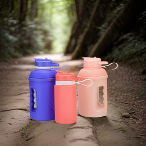 Bouteille d'eau en silicone écologique pour sport en plein air, très vendue, 1000ml/2000ml/2200ml, compatible lave-vaisselle et résistante à l'ébullition - Product Image 1