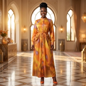 Robe longue plissée <span class=keywords><strong>Miyaki</strong></span> grande taille pour femme, élégante et décontractée, couleur unie, avec boutons, idéale pour les fêtes – Vente en gros Afrique - Product Image 4