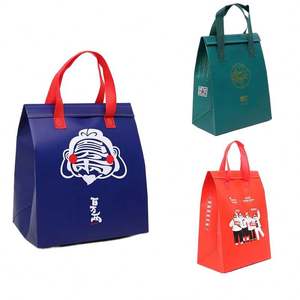 Petit sac isotherme jetable en non-tissé avec feuille d'aluminium pour boissons chaudes et froides, café, livraison de nourriture, motif de lettre - Product Image 4