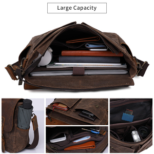 कस्टम रेट्रो वाटरप्रूफ टोटे सैटशेल कैमरा कंधे क्रॉसबॉडी लैपटॉप विंटेज बैग पुरुषों के लिए विंटेज बैग - Product Image 4