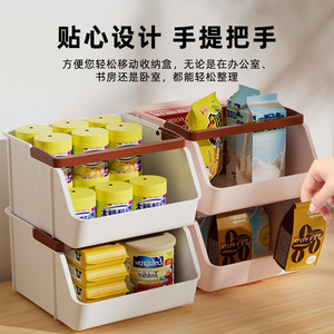 Caja de almacenamiento de escritorio rectangular transparente blanca apilable para escritorio de oficina, organizador de bolsas de té y café - Product Image 3