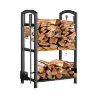 Support à bois en acier durable pour foyer, avec rangement facile pour usage intérieur/extérieur – Offre spéciale