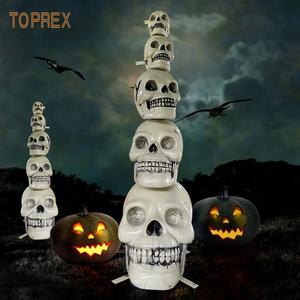 Crâne d'horreur 3D thème Halloween de <span class=keywords><strong>maison</strong></span> hantée intérieur extérieur en fibre de verre modèle d'éclairage en résine pour jardin pour cadeaux - Product Image 2