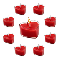 Bougies chauffe-plat romantiques en forme de cœur pour anniversaires, mariages, fiançailles - 9 pièces, petite taille, sans parfum, en cire, fabriquées en Chine