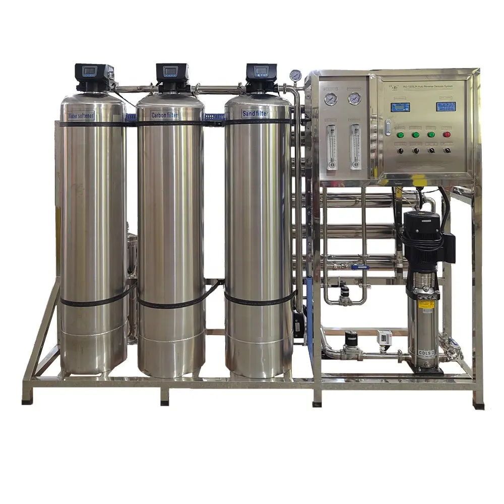 1000lph ro रिवर्स ऑस्मोसिस सिस्टम जल शुद्धिकरण मशीन पीने के बोतलबंद पानी