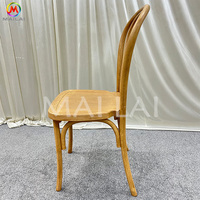 Chaise de mariage Chiavari en résine plastique empilable, motif grain de bois moderne, pour événements et fêtes en extérieur