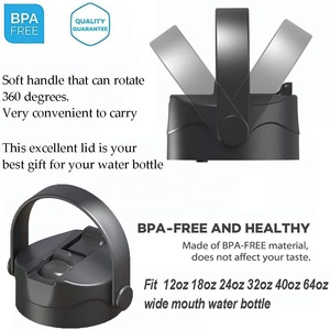 Hot bán rơm Nắp tương thích với <span class=keywords><strong>hydroflask</strong></span> rộng miệng chai nước thay thế nắp Nắp với bụi che và rơm - Product Image 3