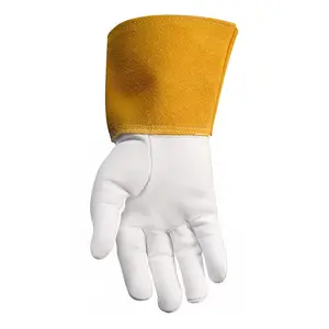 Welding Gloves High Quality Wholesale Custom Premium 16 Inch Heat Resistant Soft Cow Split Leather Working Safety Argon Goat Skin Tig Welding Hand Gloves
