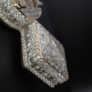 Colgante Personalizado con Inicial de Nombre, Colgante de Cadena Cubana, Diamante VVS Color D-F, Accesorio de Moda - Product Image 4