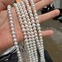 Perles d'eau douce naturelles de qualité AAA, forme pomme de terre, blanc froid, semi-finies, lisses, un fil de 40 cm de long, 58 pièces