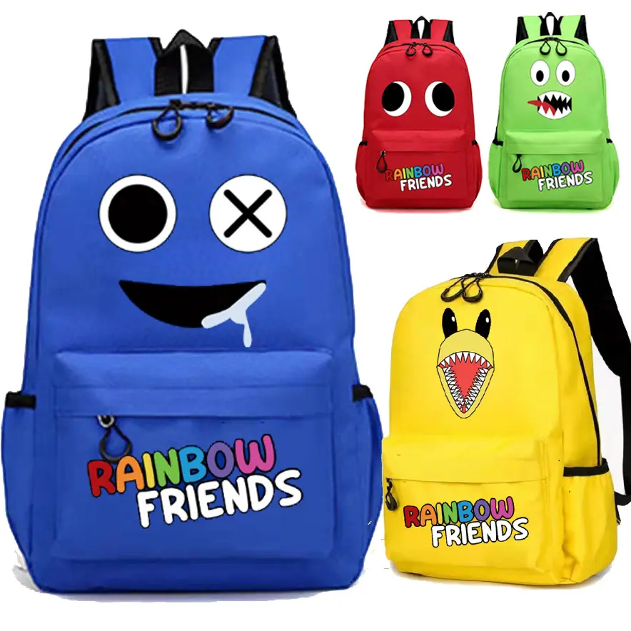 Trend Knapsack Cartoon Roblox Rainbow Friends Backpack Large Capacity Travel Laptop Compartment Student high School Backpack