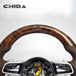 Ensemble complet de volant demi-trou en cuir de pêche modèle Macan amélioré pour Po-rsc-he Cayenne 718 <span class=keywords><strong>911</strong></span> Old New Panamera - Product Image 3