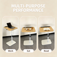 Table basse inclinable à hauteur réglable - Cadre métallique durable et portable, design minimaliste
