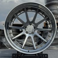 Jantes forgées GVICHN en 2 pièces, à profil profond, entièrement polies, couleur unie, 18-24 pouces, pour GTR