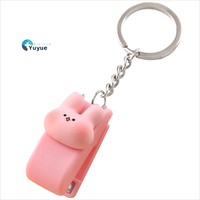 Mini agrafeuse manuelle portable et adorable en métal et plastique, porte-clés, accessoire de bureau