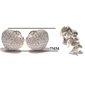 Boucles d'oreilles en forme de cœur en or blanc 18 carats plaqué or véritable avec diamants, tendance, cadeau de fiançailles, cadeau d'anniversaire, bijoux de mariage - Product Image 2