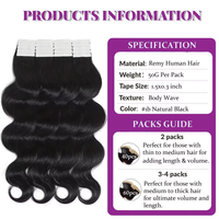 Extensions de cheveux Remy invisibles sans couture, tissées, 20 pièces, 100 % cheveux humains naturels, remplaçables, en bande adhésive – Vente chaude du fournisseur d'usine