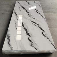 Revêtement mural en vinyle PVC marbré brillant doré, 280-290 cm, feuille de marbre PVC UV, carrelage imperméable, panneaux muraux en marbre PVC