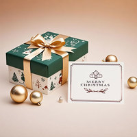 Rosa Weihnachtsschokoladen-Geschenkbox-Verpackung mit Bands chleife Luxus-Kunstpapier-starre Trüffel box mit Trennwänden und klarem PVC-Fenster