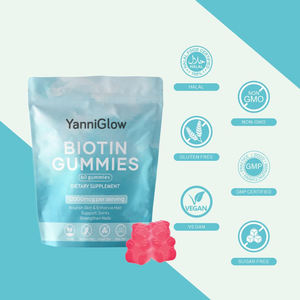 YanniGlow OEM ODM Suplemen <span class=keywords><strong>Biotin</strong></span> Permen Kolagen <span class=keywords><strong>Biotin</strong></span> Gummies untuk Dewasa Perawatan Kesehatan Rambut Penguat Kuku - Product Image 4
