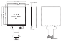 Module d'affichage LCD TFT carré personnalisé en usine, IPS 3,92 pouces 4 pouces 320x320 300Nit 40 broches Interface MCU/SPI ST7796U pour le secteur médical