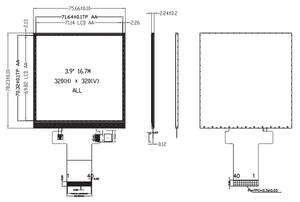 Módulo de Pantalla LCD TFT Cuadrada de 3.92 Pulgadas (4 Pulgadas) 320x320 300Nit 40 Pines con Interfaz MCU/SPI ST7796U Personalizado de Fábrica para el Sector Médico - Product Image 2