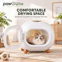 Séchoir intelligent pour animaux de compagnie : Sèche-cheveux automatique pour chats avec contrôle de température par variateur, soufflerie inférieure et désodorisation à l'ozone pour chats