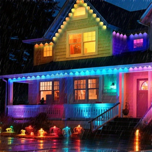 Lumières intelligentes connectées pour toit, guirlandes lumineuses colorées à contrôle ponctuel, lumières décoratives extérieures étanches, lumières d'ambiance, lumières à effet de poursuite - Product Image 5