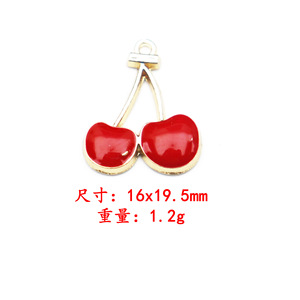 Breloques en alliage de zinc en forme de cerise pour accessoires de bijoux DIY, pendentif unisexe tendance - Product Image 4