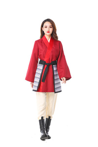 Costume Tradizionale Hanfu Rosso Stile Guerriero per Donna, per Cosplay e Spettacoli Teatrali, in Poliestere, Vendita all'Ingrosso - Product Image 4