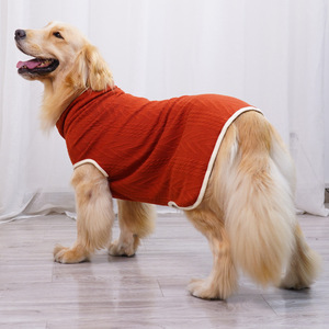 Suéter de punto con cuello alto para mascotas, ropa cálida de otoño e invierno en color burdeos y gris para perros medianos y grandes, Golden Retriever, Labrador, Border Collie - Product Image 2