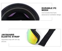 Masque de ski anti-buée avec support pour petit logo personnalisé, ventilation en mousse et fixation magnétique