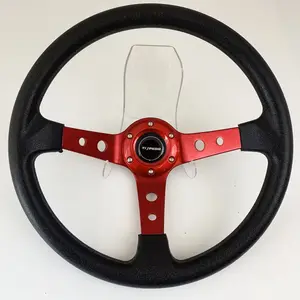 Tiypeor 350mm 14inch Deep Dish 6 Bolt Racing Steering Wheel PU Leather Sport Steering Wheel