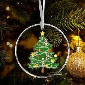 K9 Crystal Angel Decorations 60mm Polished Round Christmas Glass Ornament Carved Model and <b>Tree</b> Diamond Technique - Product Image 1